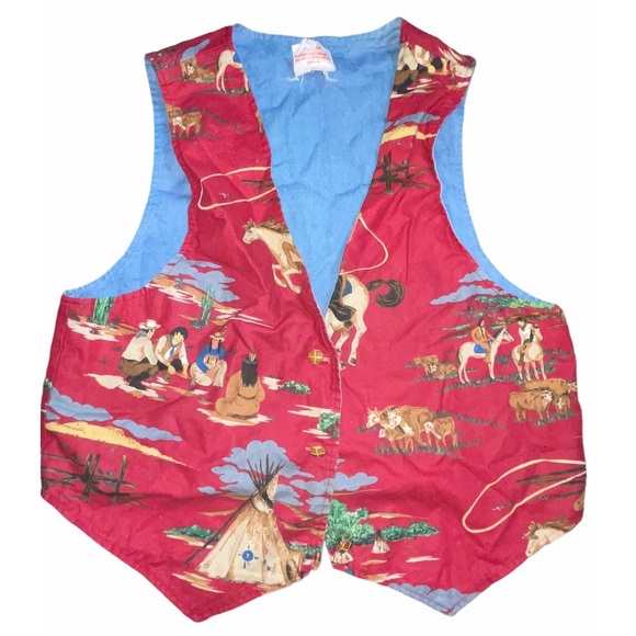 Vintage Me & My Teddy Bear Cowboys Indians Vest - Picture 1 of 3